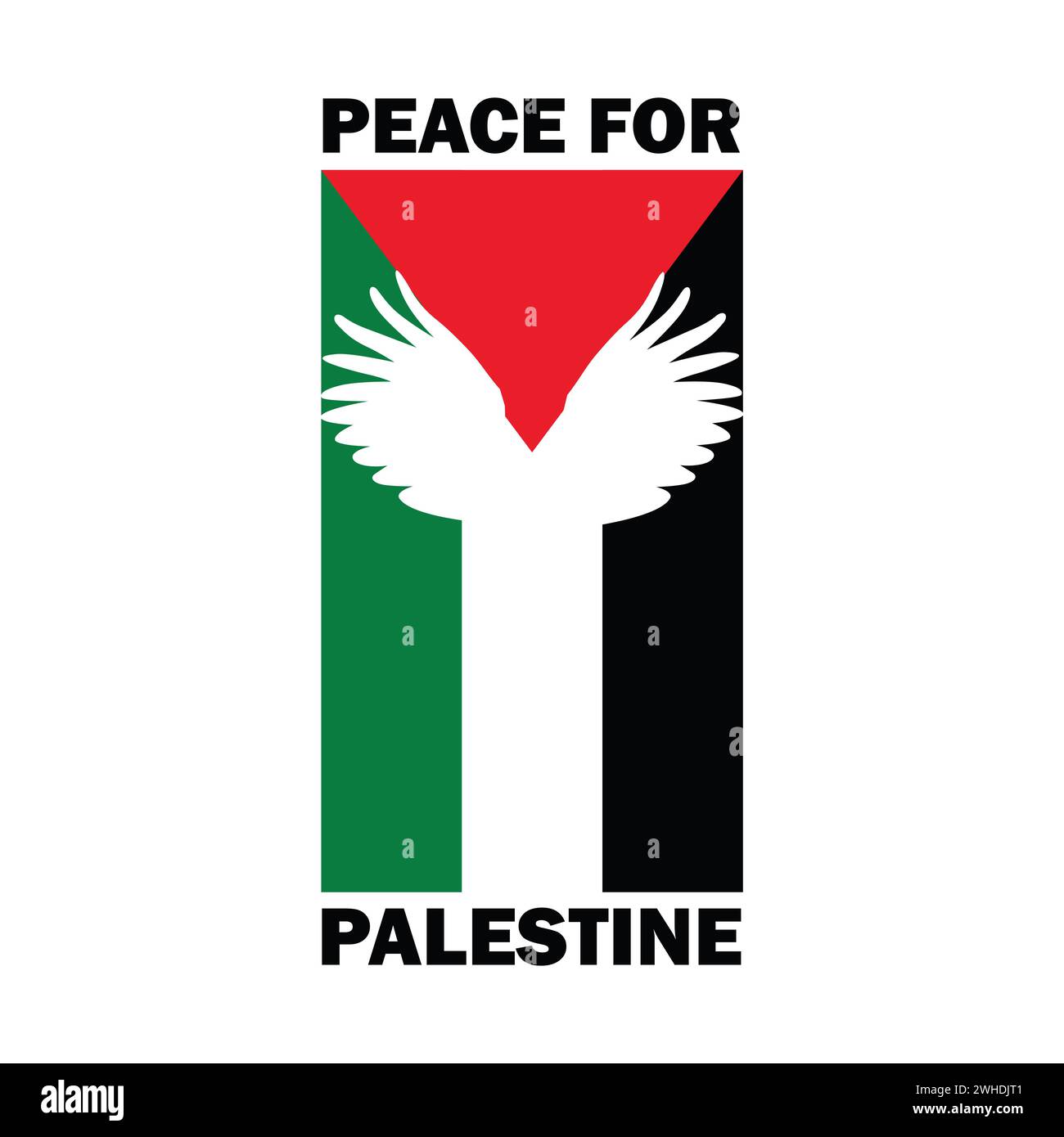 Manifesto di guerra Palestina contro Israele, modello, design di striscioni. Siamo il modello vettoriale della Palestina. Salvare Gaza, salvare lo striscione di lettere della Palestina. Illustrazione Vettoriale