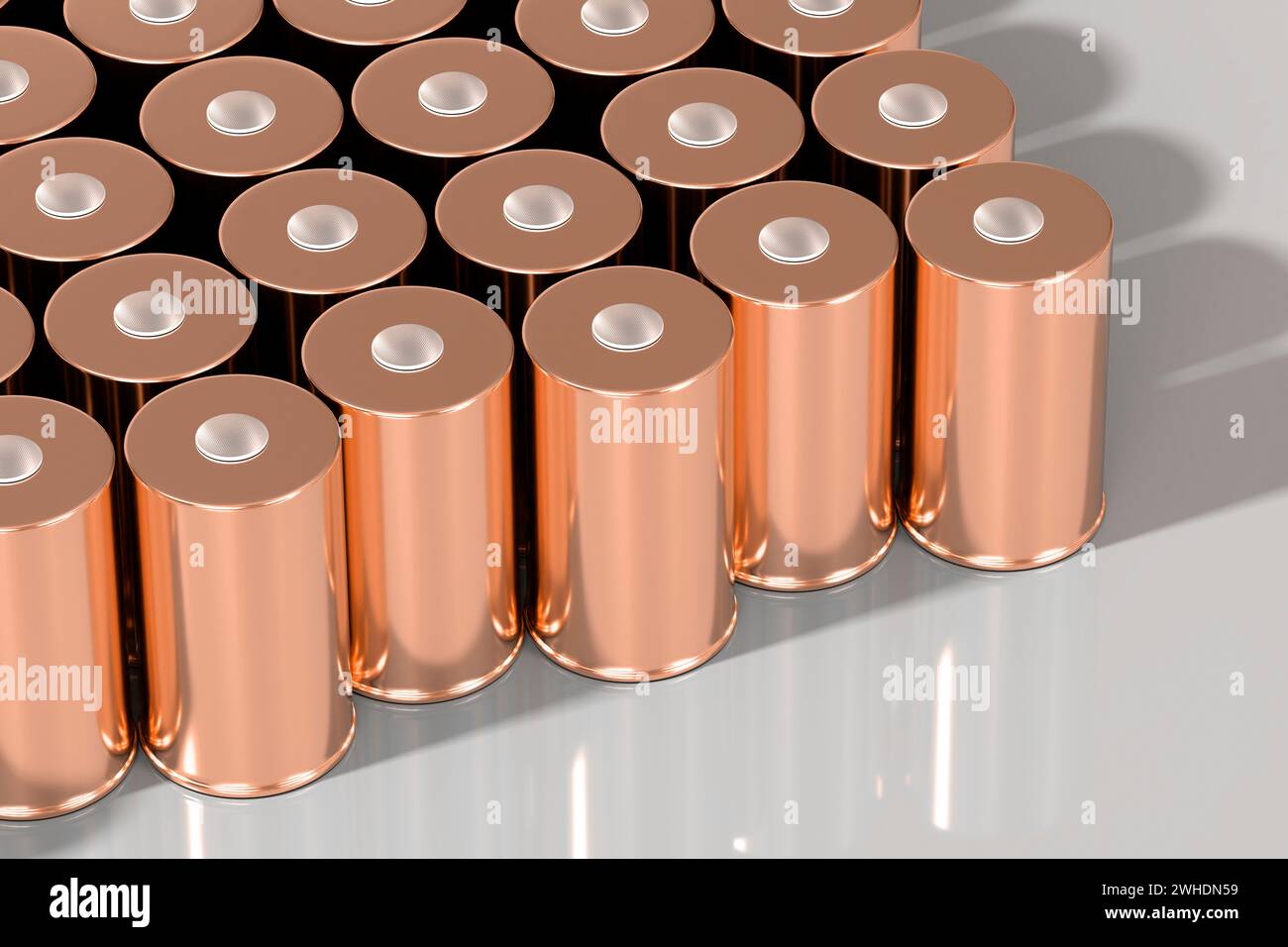 Batteria cilindrica al litio per trazione da 4680 pezzi per moduli, accumulatore cilindrico ad alta energia per veicoli elettrici o ibridi, Advan Foto Stock