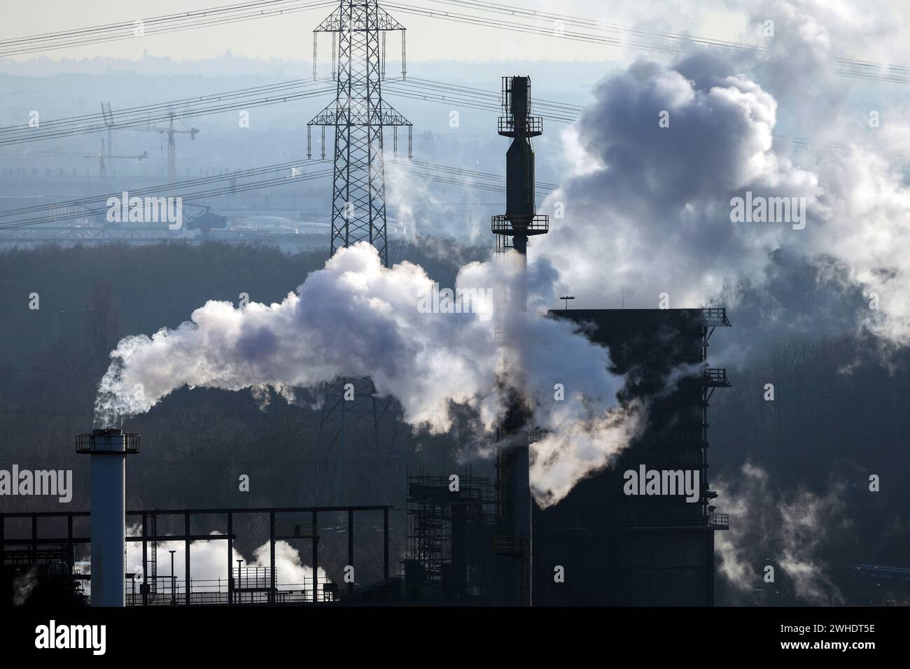 Bottrop, Renania settentrionale-Vestfalia, Germania - l'impianto di cokeria Prosper è uno dei tre impianti di cokeria in funzione nella regione della Ruhr. Foto Stock