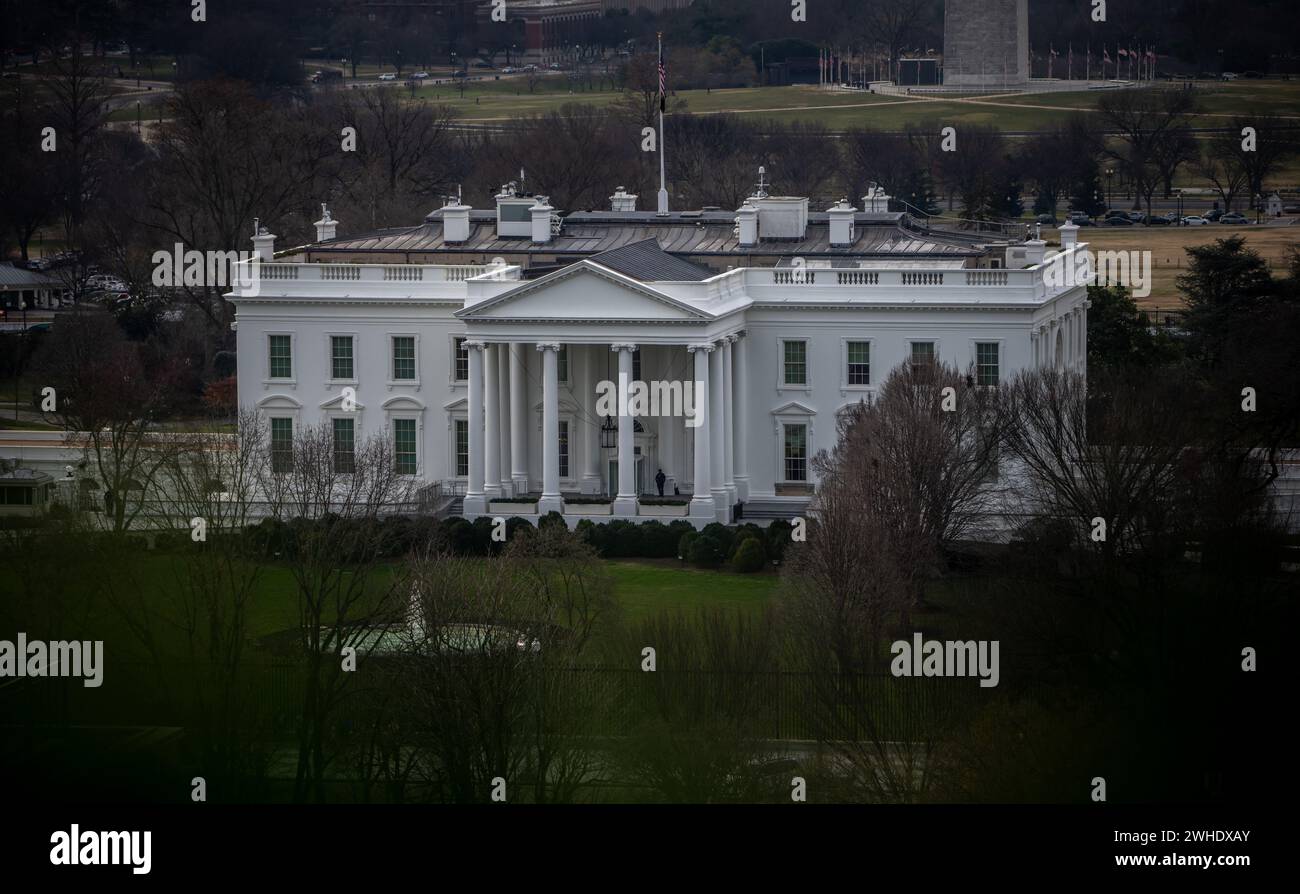 Washington, Stati Uniti. 9 febbraio 2024. Il rapporto di un investigatore speciale ha innescato discussioni sullo stato mentale del presidente degli Stati Uniti Joe Biden. Crediti: Michael Kappeler/dpa/Alamy Live News Foto Stock