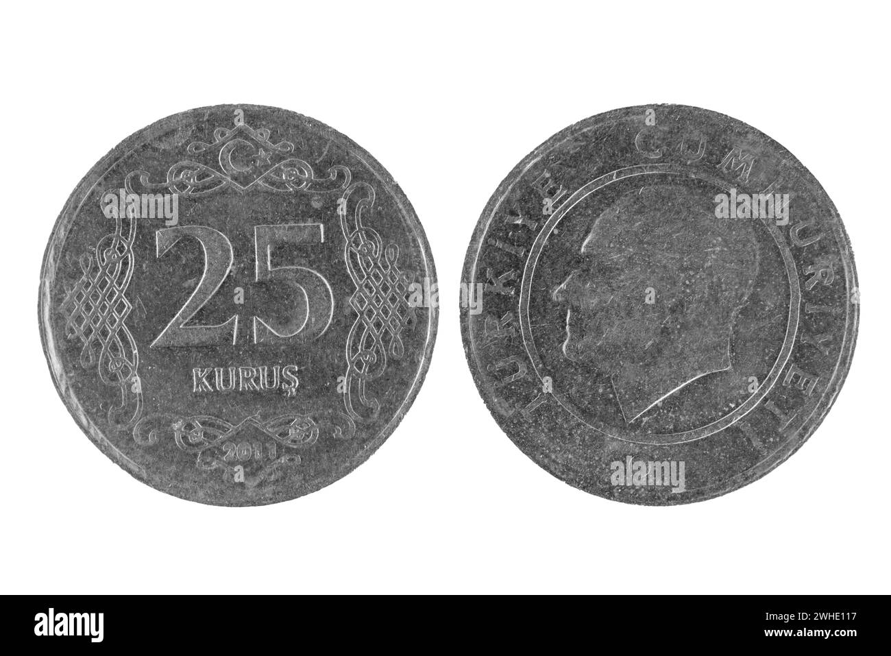 Turco 25 Kurus Coin Foto Stock