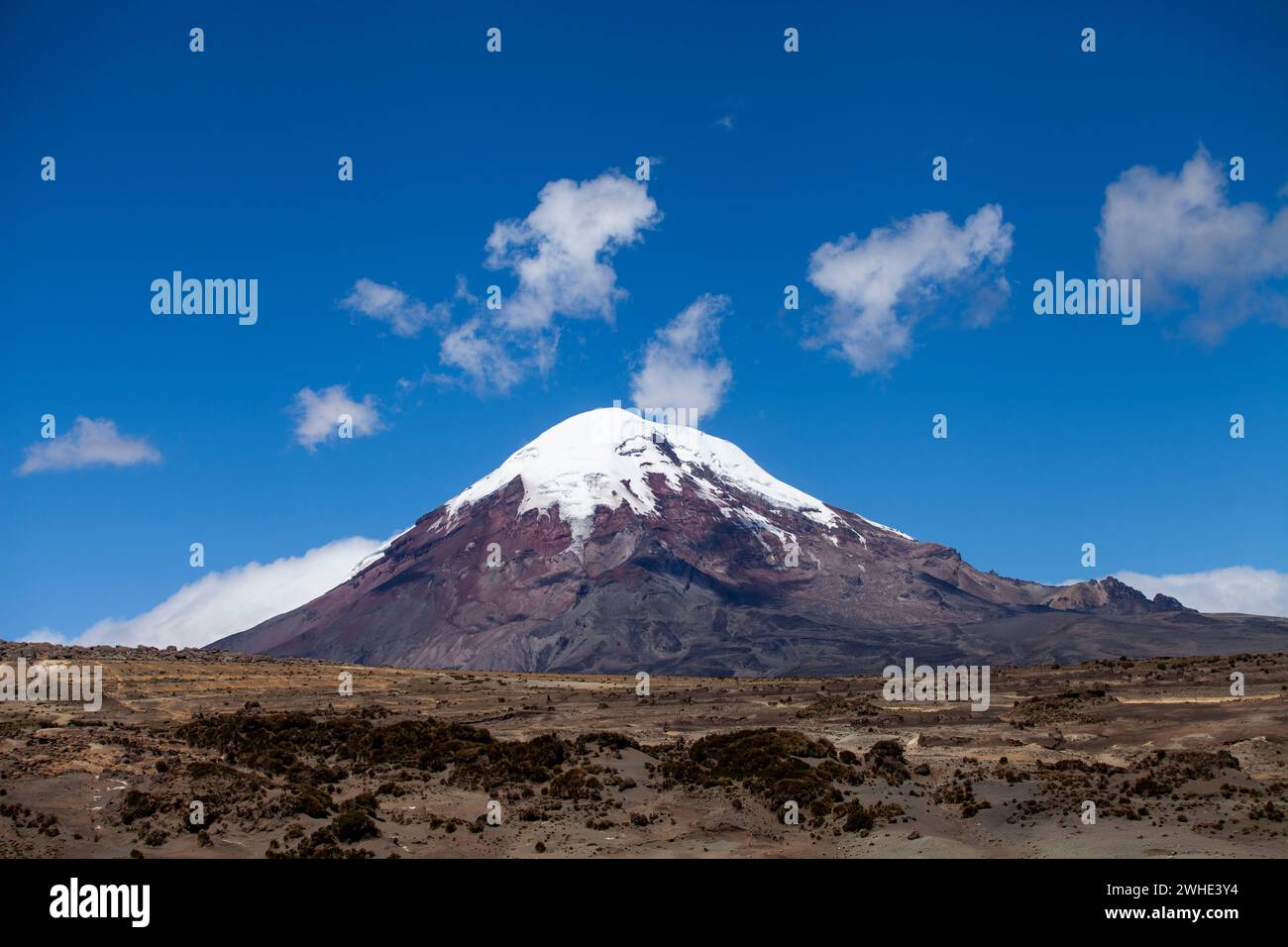 Fotografie mozzafiato del Monte Chimborazo - le maestose cime innevate dell'Ecuador Foto Stock