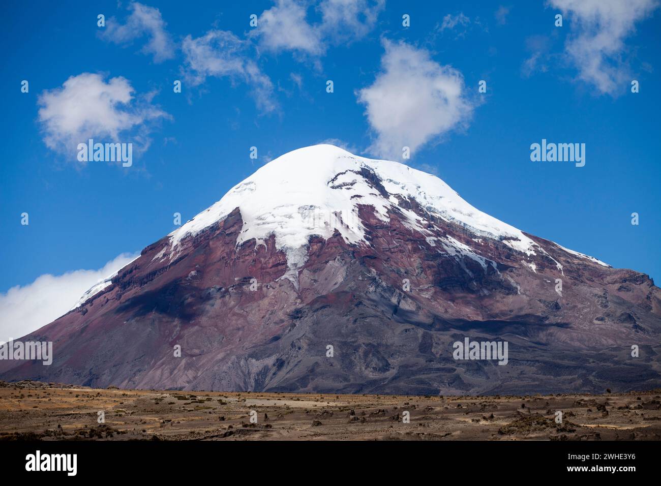 Fotografie mozzafiato del Monte Chimborazo - le maestose cime innevate dell'Ecuador Foto Stock