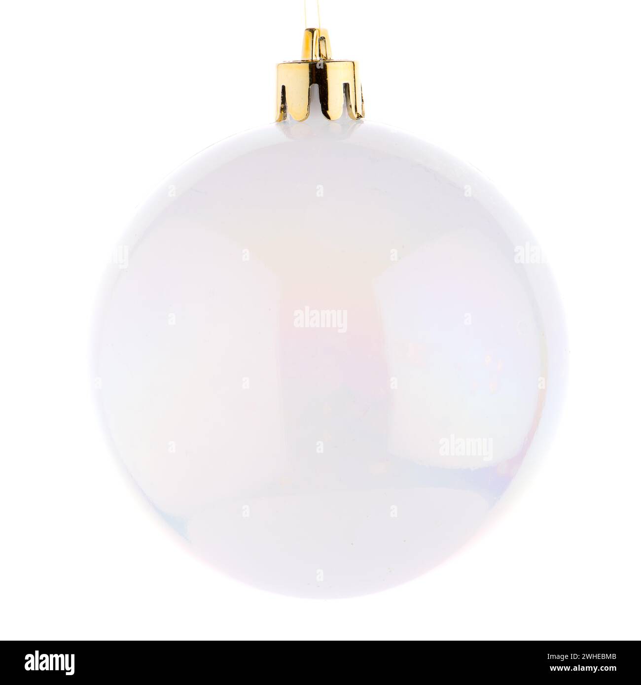 Bianco Natale pallina Foto Stock