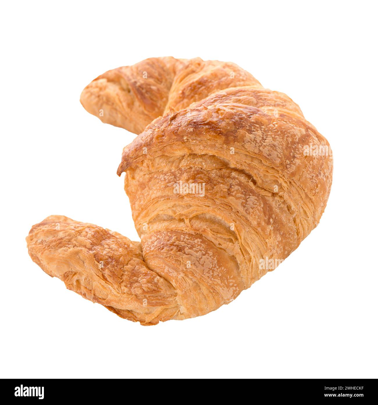 Croissant fresco su bianco Foto Stock
