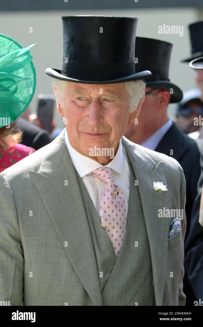 '22.06.2023, Regno Unito, Windsor, Ascot - Re Carlo III 00S230622D452CAROEX.JPG [VERSIONE MODELLO: NO, RILASCIO PROPRIETÀ: NO (c) immagini caro / sorge, http://W Foto Stock