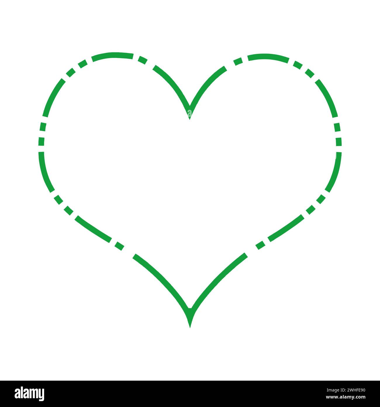 Riquadro linea cardiaca tratteggiato verde Illustrazione Vettoriale