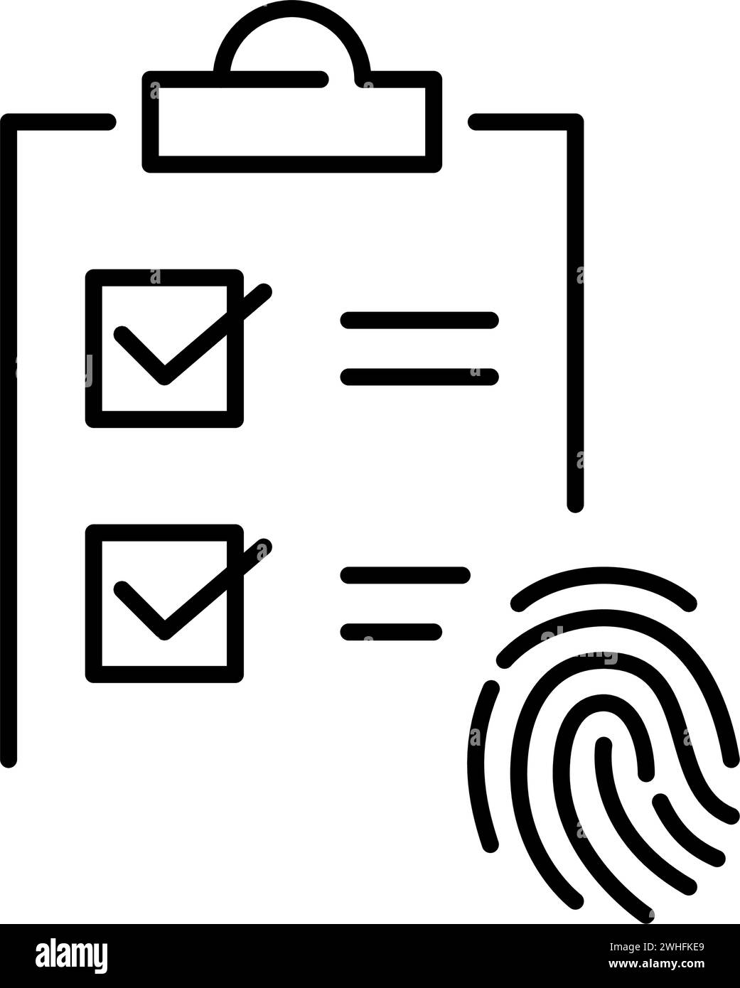 Accordo sugli appunti e le impronte digitali. Icona Pixel Perfect Illustrazione Vettoriale