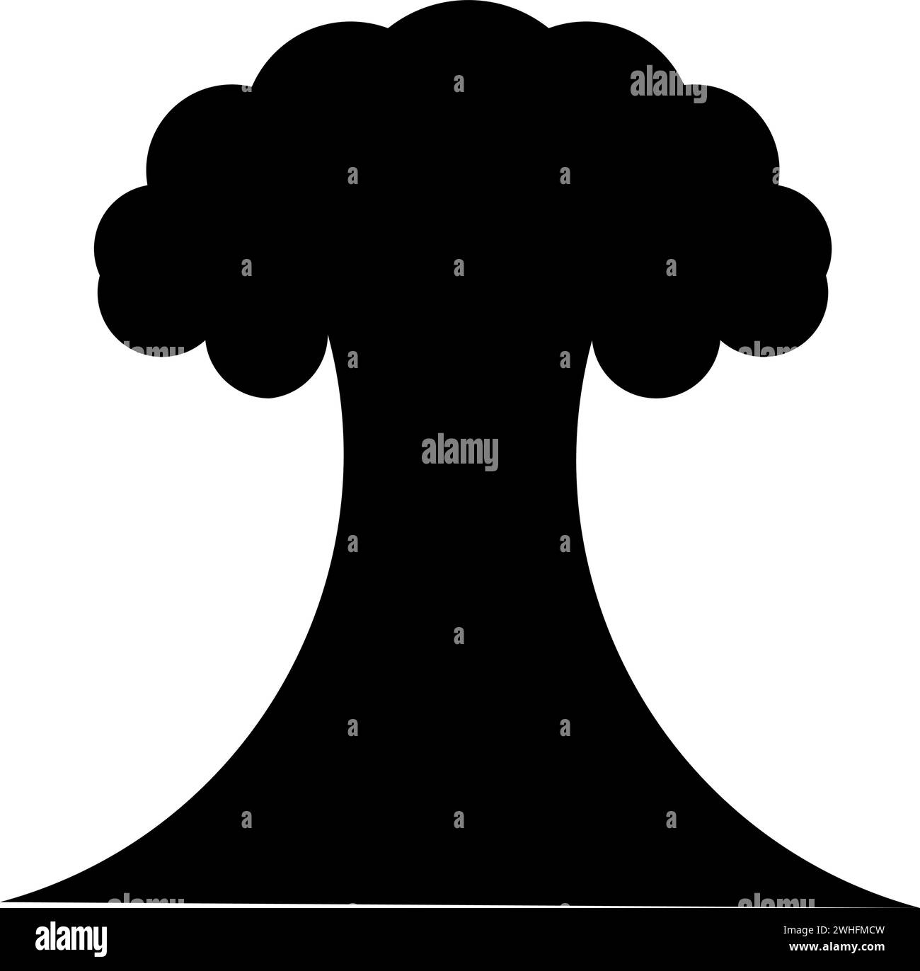Esplosione nucleare fungo esplosivo icona distruzione esplosiva colore nero immagine vettoriale stile piatto semplice Illustrazione Vettoriale