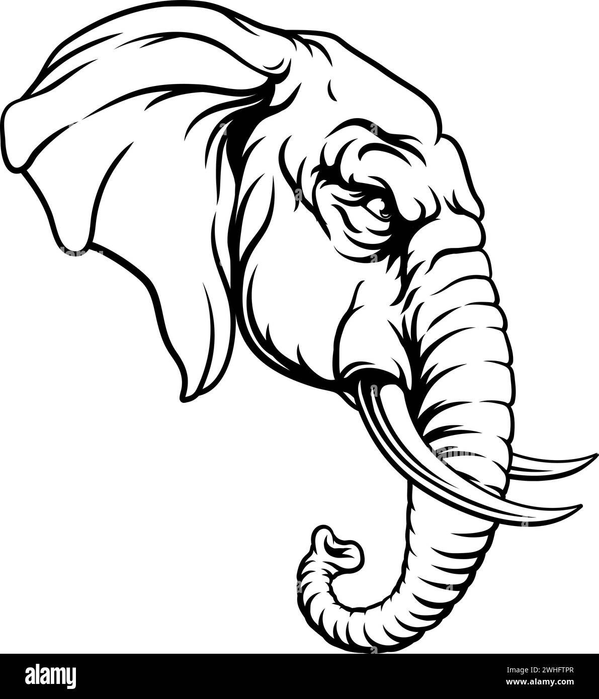 Icona del Partito politico elefante repubblicano Illustrazione Vettoriale