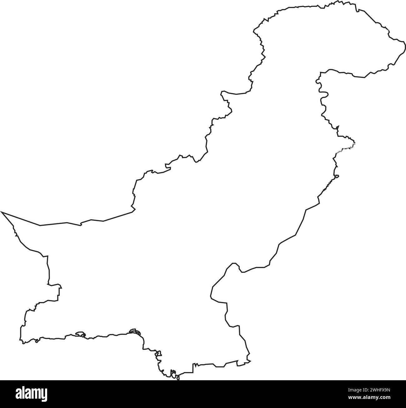 Disegno dell'illustrazione vettoriale dell'icona della mappa del Pakistan Illustrazione Vettoriale