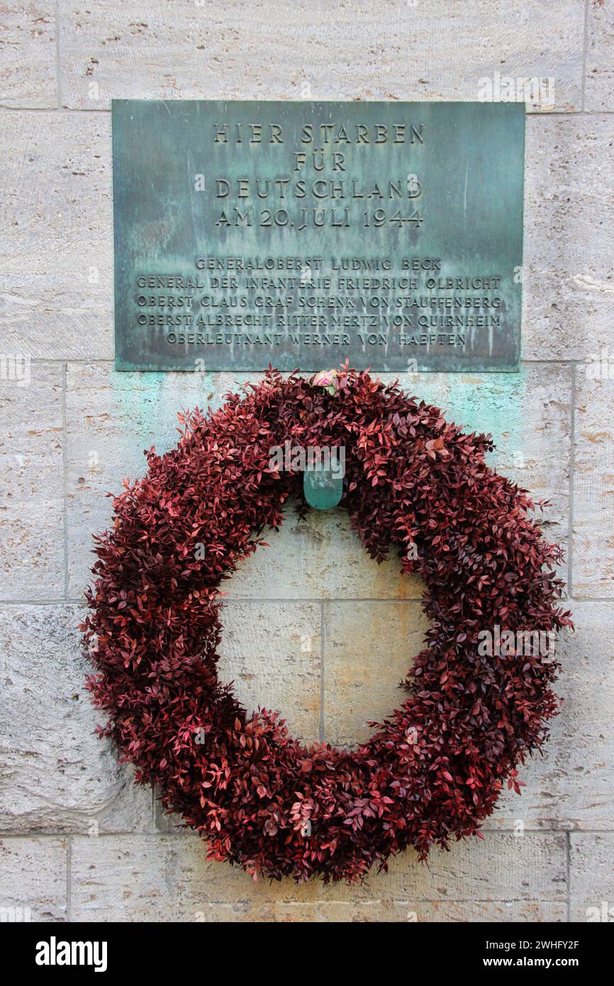 Memoriale della resistenza tedesca nell'allora alto comando dell'Esercito (Bentlerblock). I combattenti della resistenza del 20 luglio 1944 sono stati fucilati in t Foto Stock