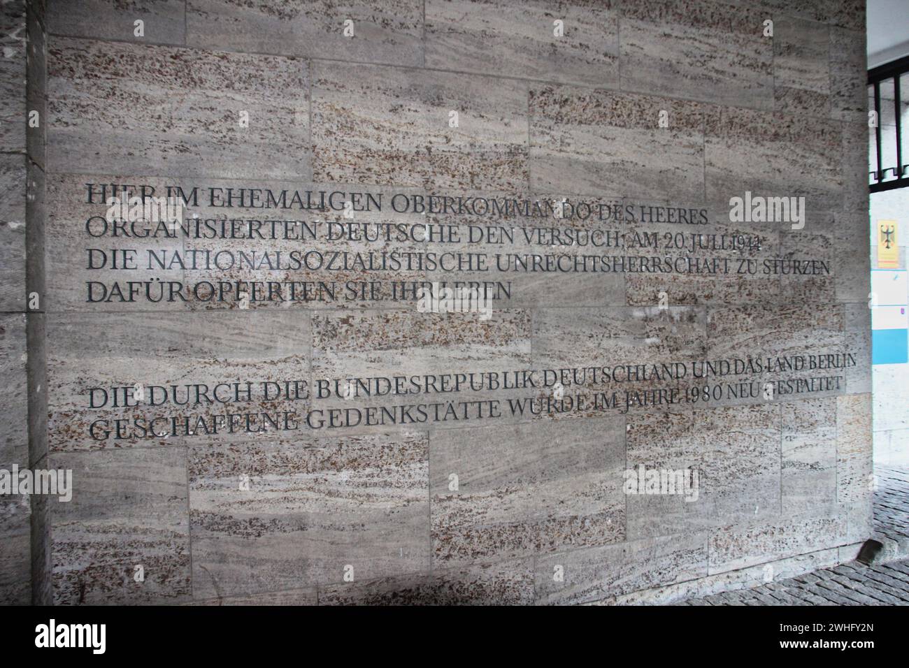 Memoriale della resistenza tedesca nell'allora alto comando dell'Esercito (Bentlerblock). I combattenti della resistenza del 20 luglio 1944 sono stati fucilati in t Foto Stock