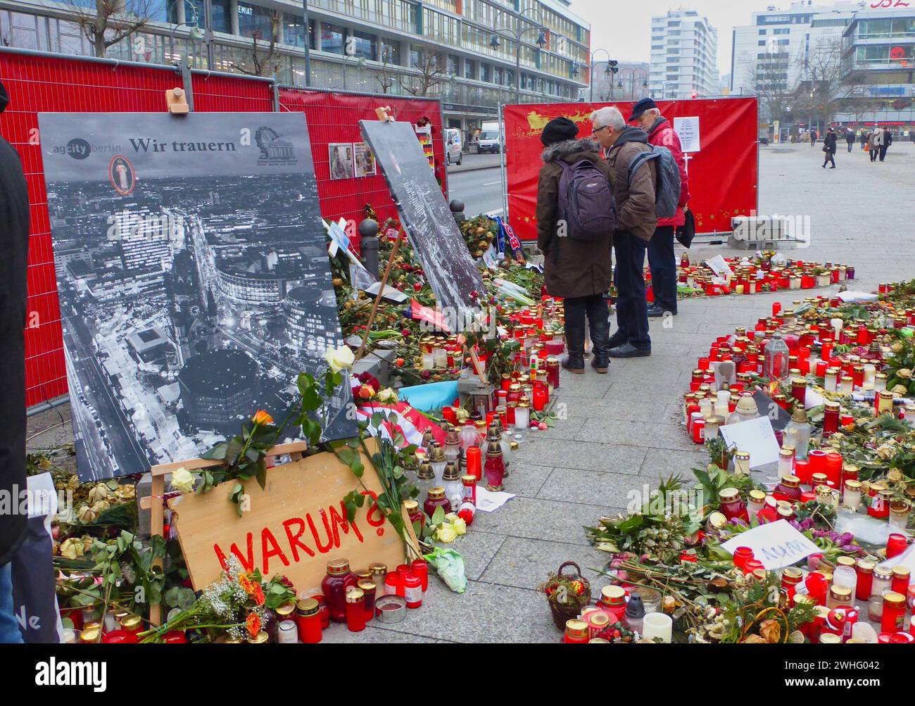 Attacco al mercatino di Natale di Breitscheidtplatz a Berlino nel dicembre 2016; situazione nel gennaio 2017 Foto Stock