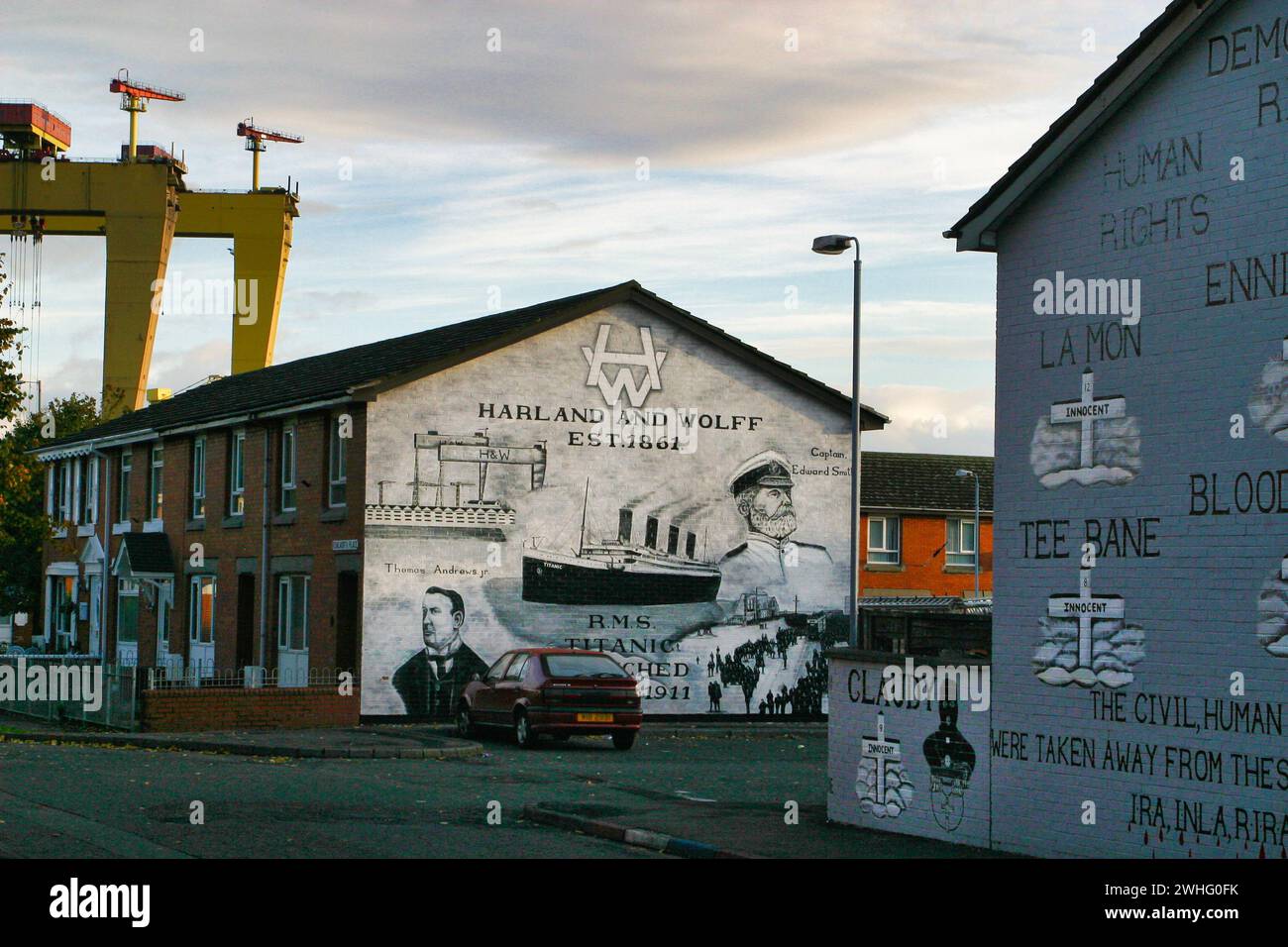 Murales poltici a Belfast, Irlanda del Nord (murales) Foto Stock