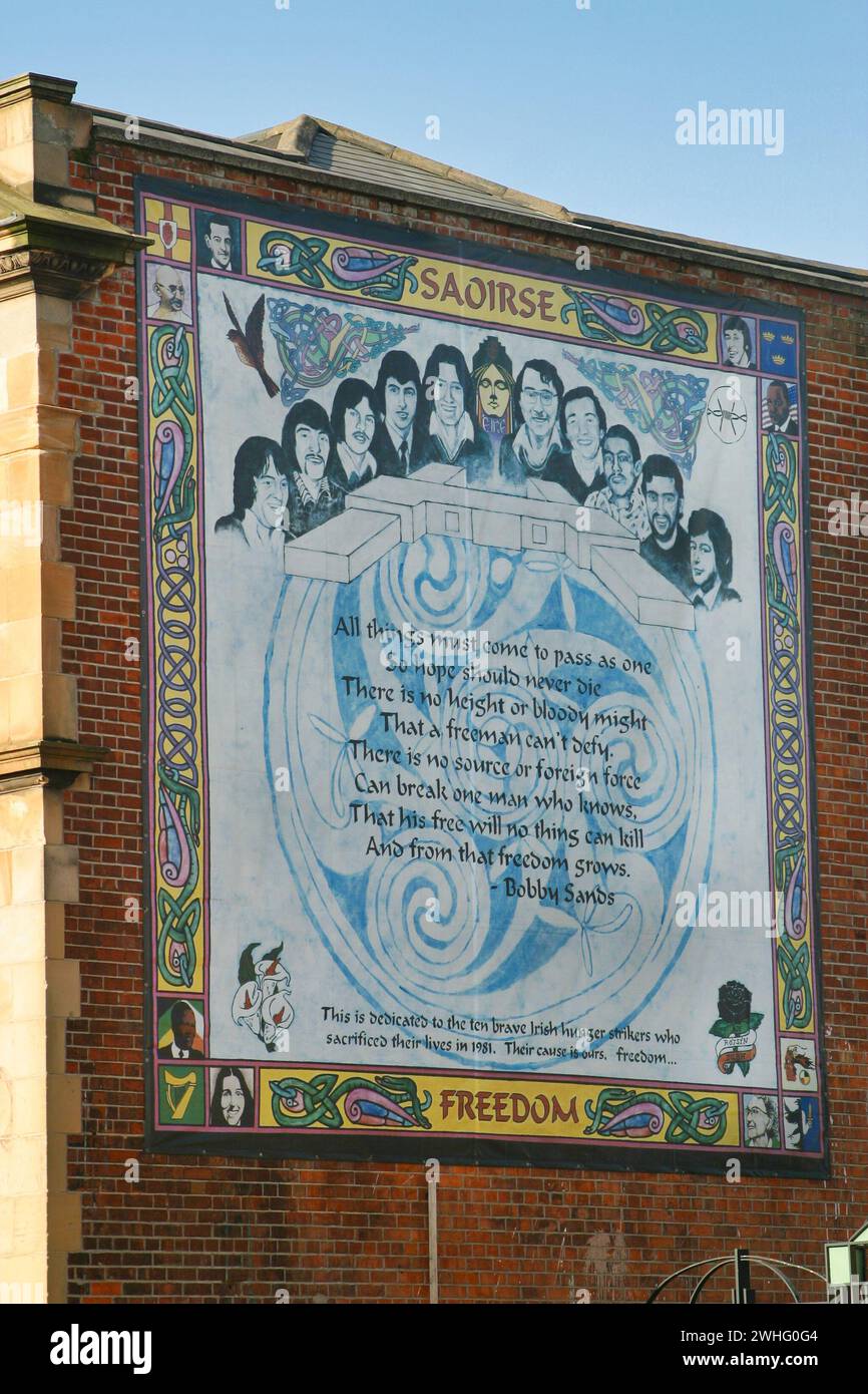 Murales poltici a Belfast, Irlanda del Nord (murales) Foto Stock