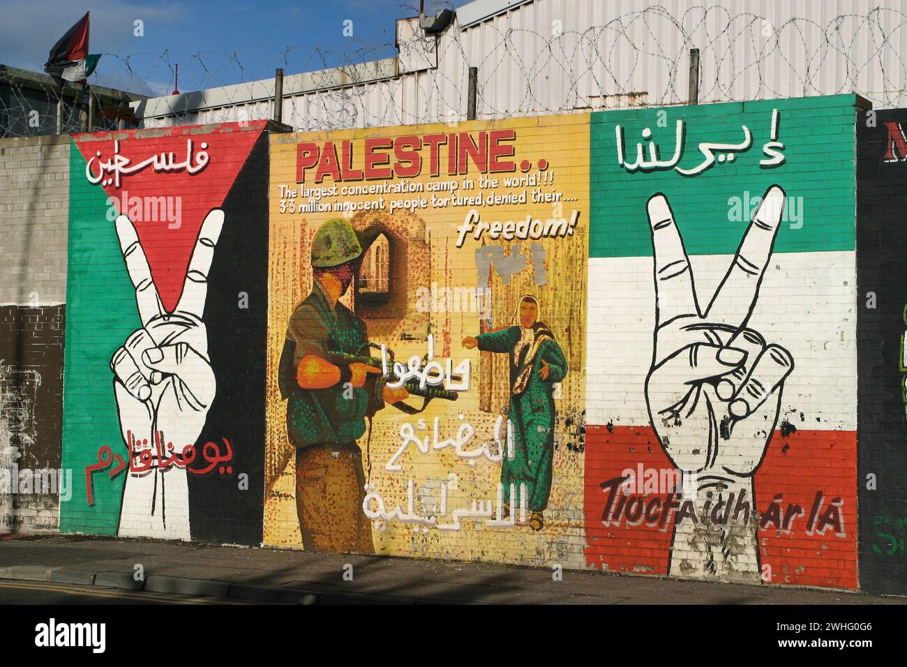 Murales poltici a Belfast, Irlanda del Nord (murales) Foto Stock