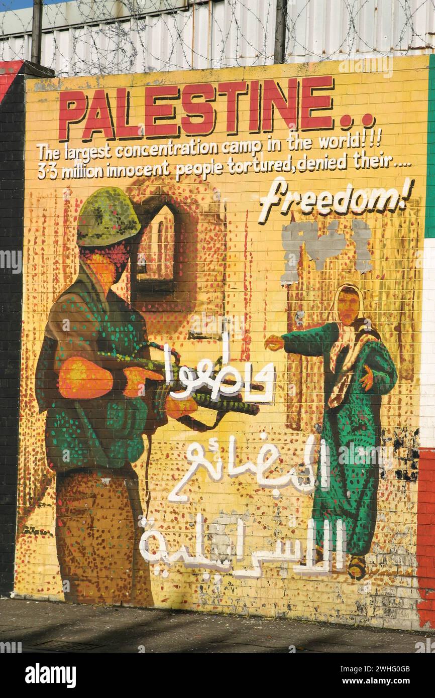 Murales poltici a Belfast, Irlanda del Nord (murales) Foto Stock