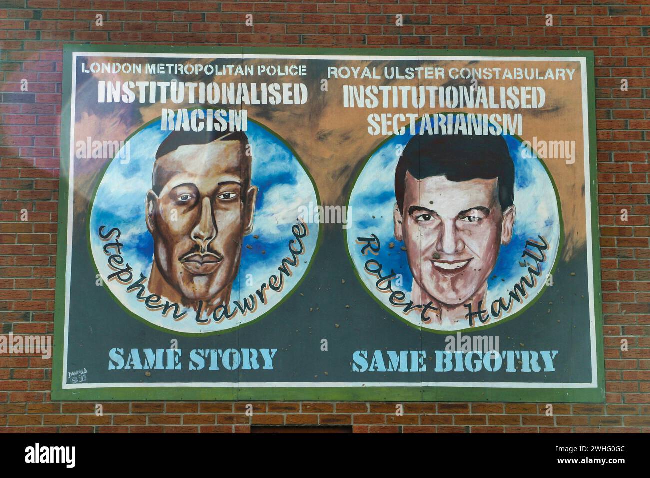 Murales poltici a Belfast, Irlanda del Nord (murales) Foto Stock