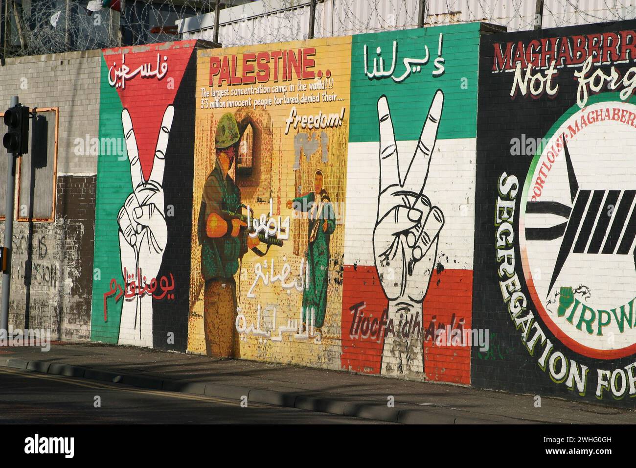 Murales poltici a Belfast, Irlanda del Nord (murales) Foto Stock