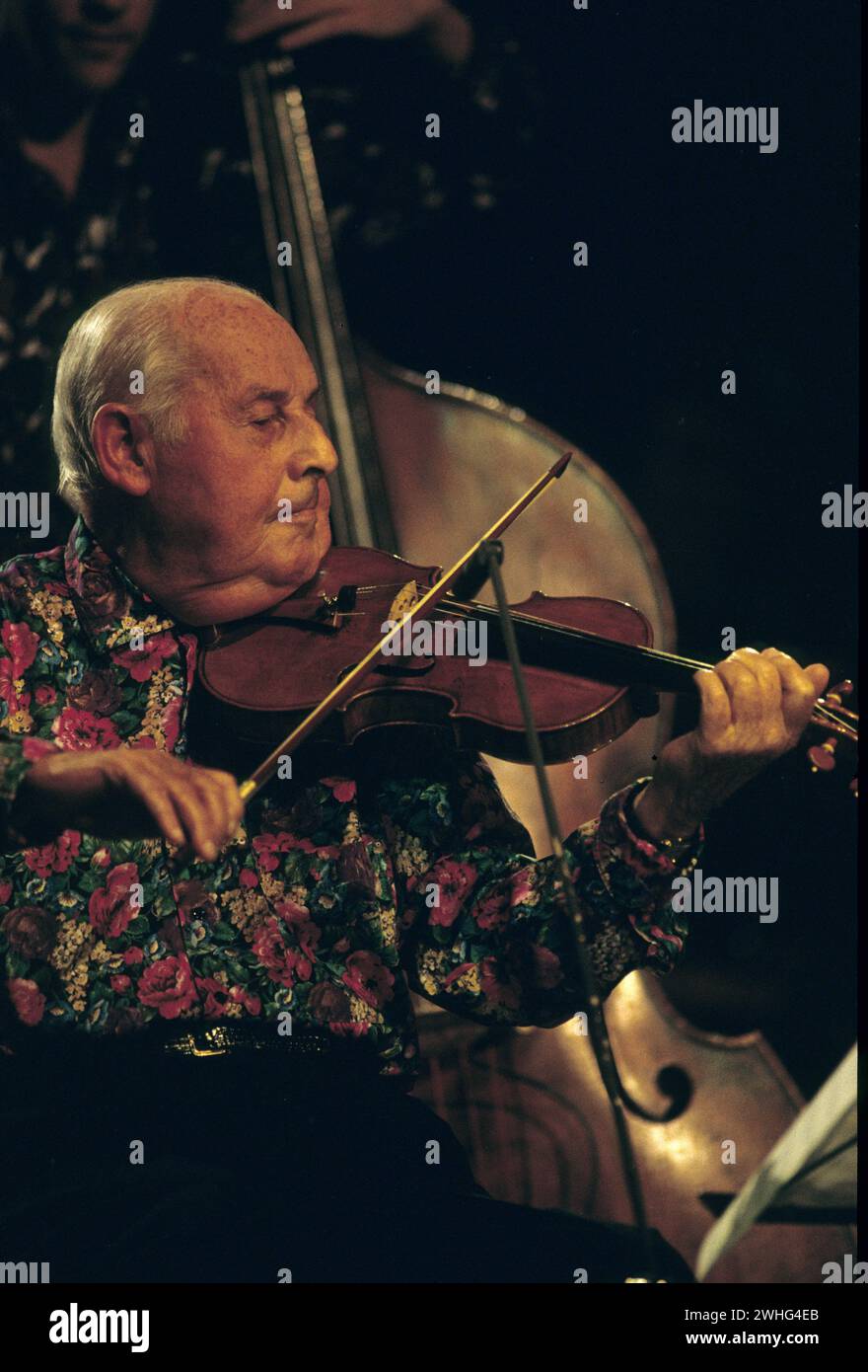 Musicien violoniste staphane grappelli concerto MIDEM 1987 Foto Stock