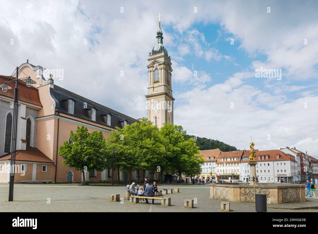 St La chiesa di Georg sul mercato di Eisenach, Turingia, Germania Foto Stock