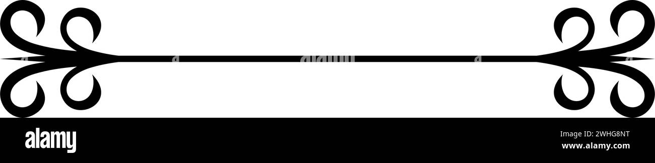 contorno ornamento nero su sfondo bianco Illustrazione Vettoriale