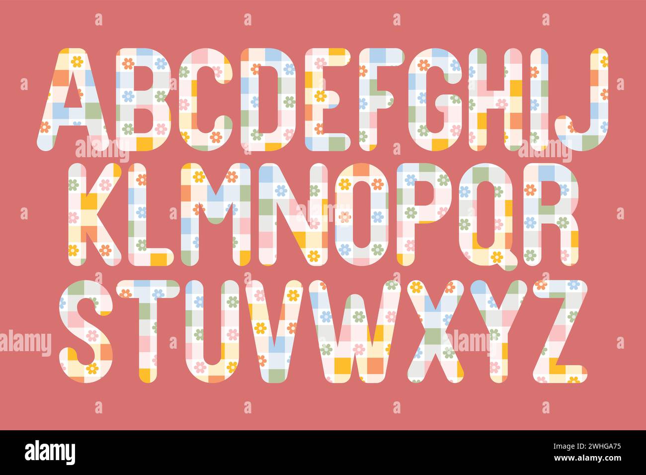 Collezione versatile di lettere alfabetiche primaverili per vari usi Illustrazione Vettoriale