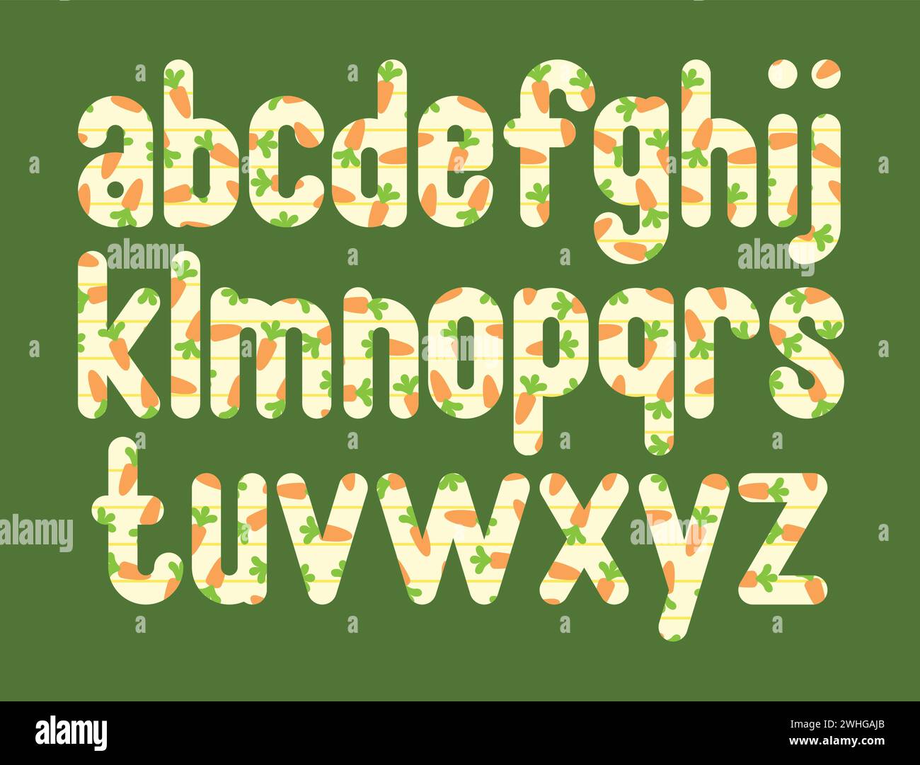 Collezione versatile di lettere alfabetiche carota per vari usi Illustrazione Vettoriale
