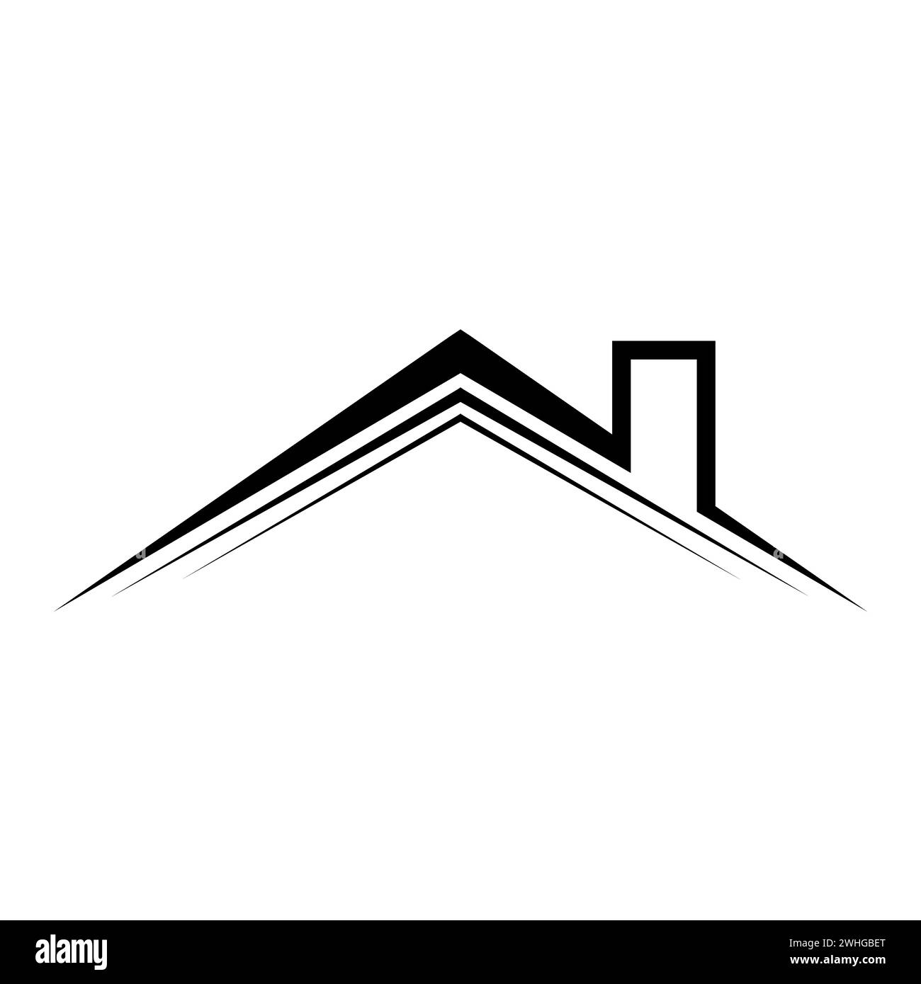 Materiali per coperture per tetti, logo per il design di tetti per abitazioni, Illustrazione Vettoriale