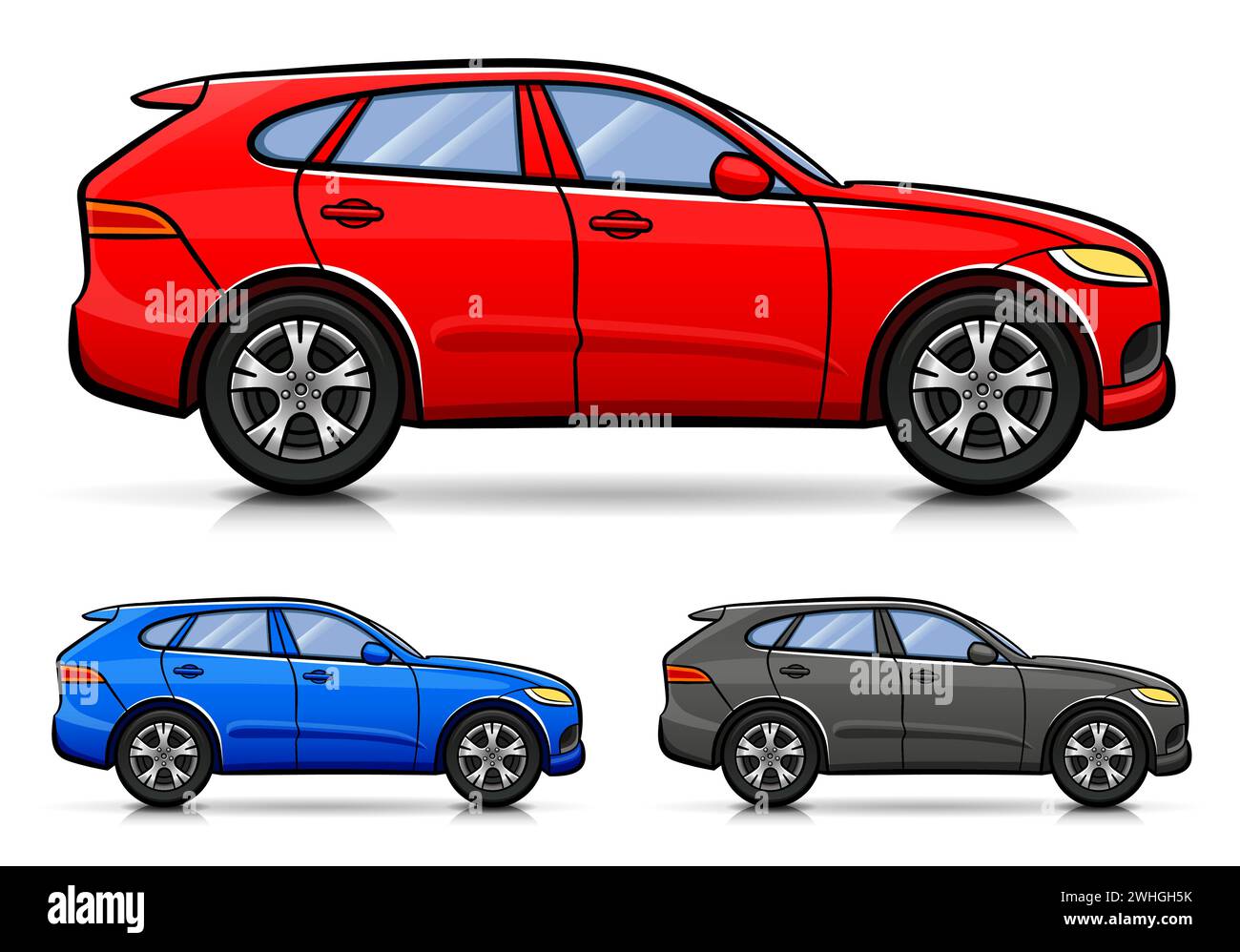 Illustrazione di un'auto isolata su sfondo bianco Illustrazione Vettoriale