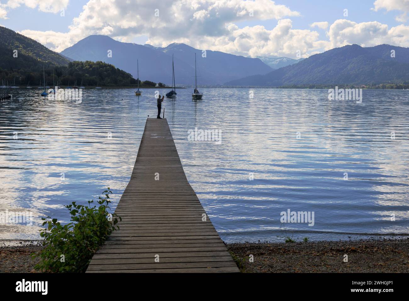 Tegernsee, paesaggio, sole mattutino Foto Stock