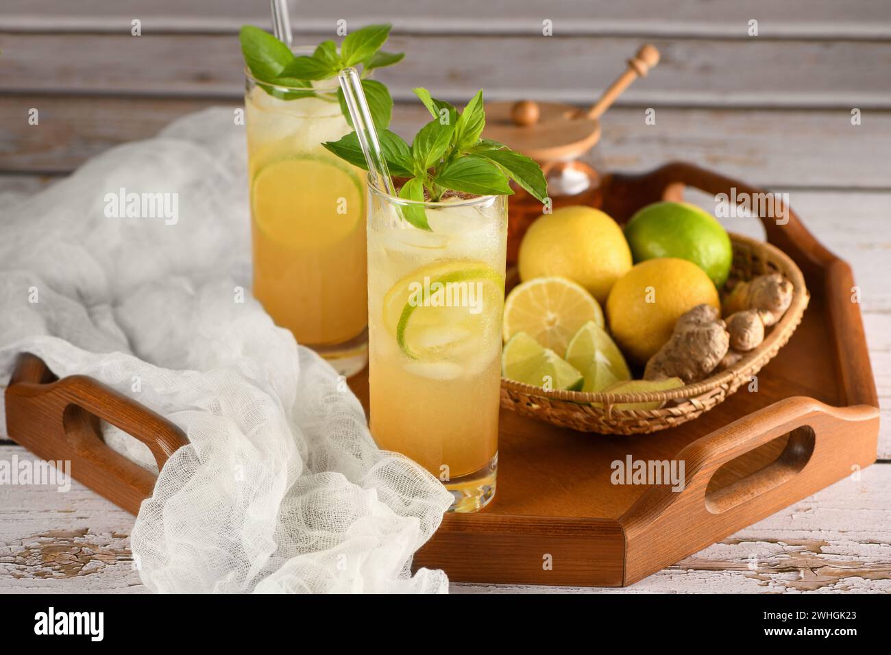Limonata di zenzero al miele Foto Stock