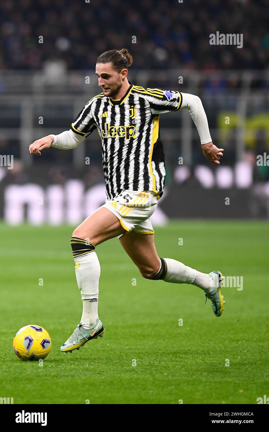 Adrien Rabiot (Juventus) durante la partita di serie A tra FC Internazione e Juventus, allo Stadio San Siro, il 4 febbraio 2024 a Milano, IT Foto Stock