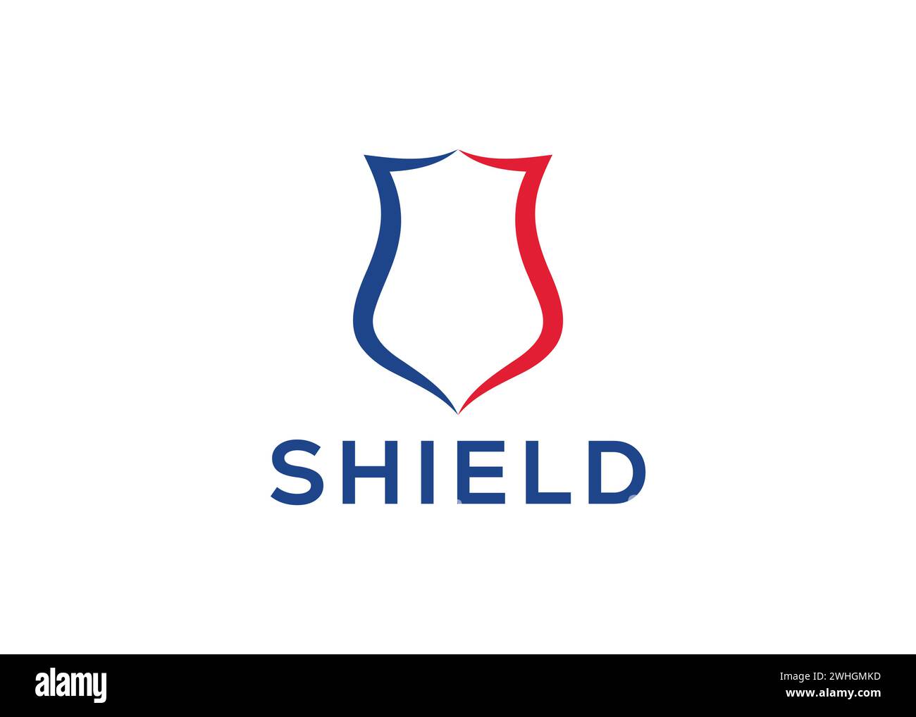 Modello vettoriale design logo Shield minimalista. Vettore del contrassegno di protezione Illustrazione Vettoriale