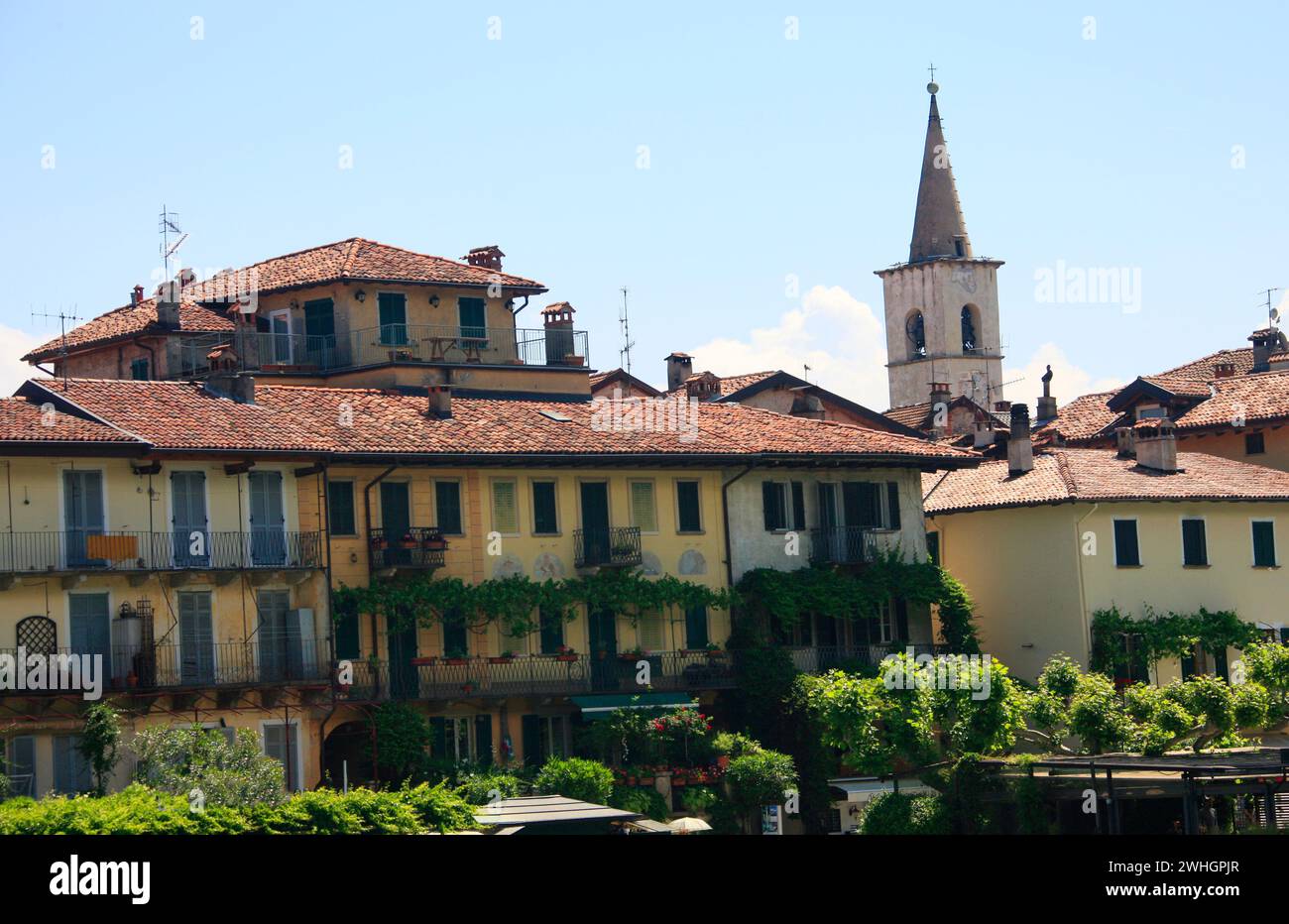 L'Isola dei pescatori sul Lago maggiore, Italia Foto Stock