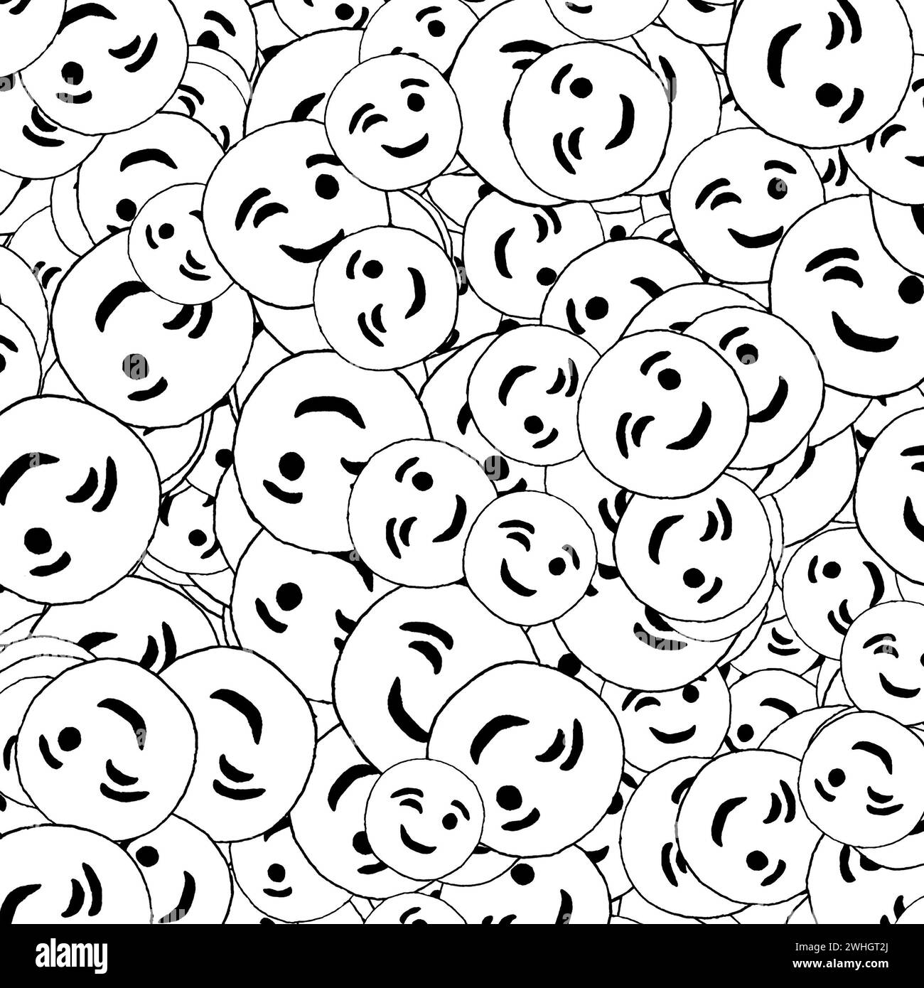 Emoticon strisciante disegno motivo casuale Foto Stock