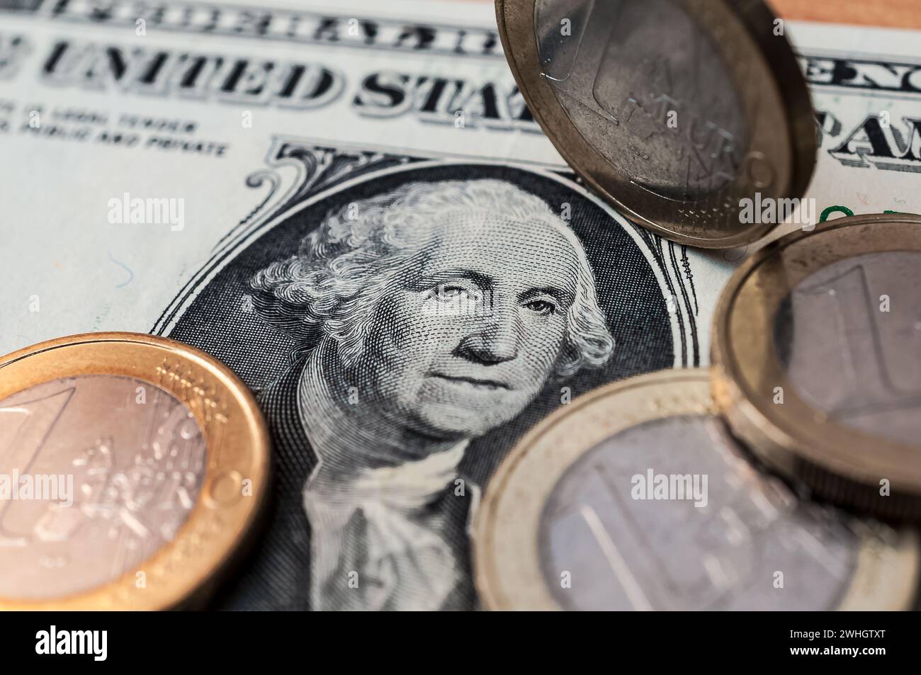 Ritratto sulla banconota da 1 dollari USA Foto Stock