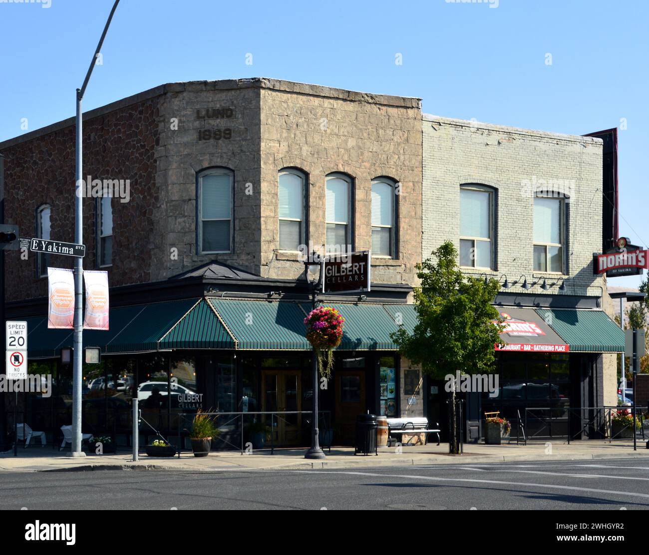 Scena di strada nella città di Yakima, Washington Foto Stock