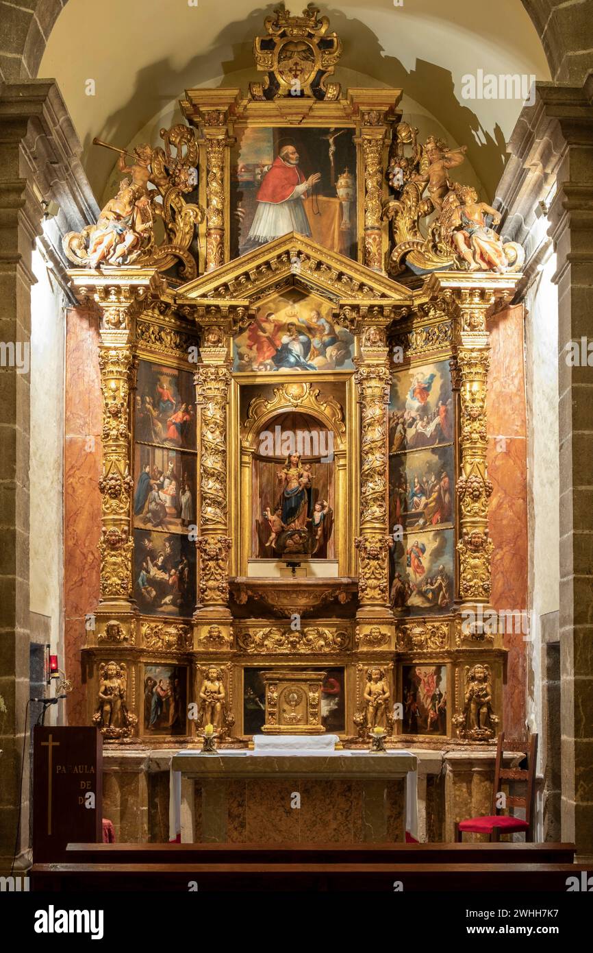Pala d'altare della Virgen del Rosario Foto Stock