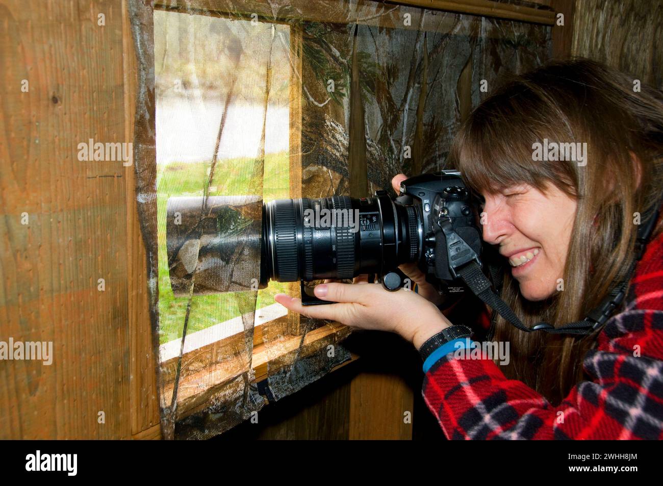 Foto cieco, William Finley National Wildlife Refuge, Oregon Foto Stock