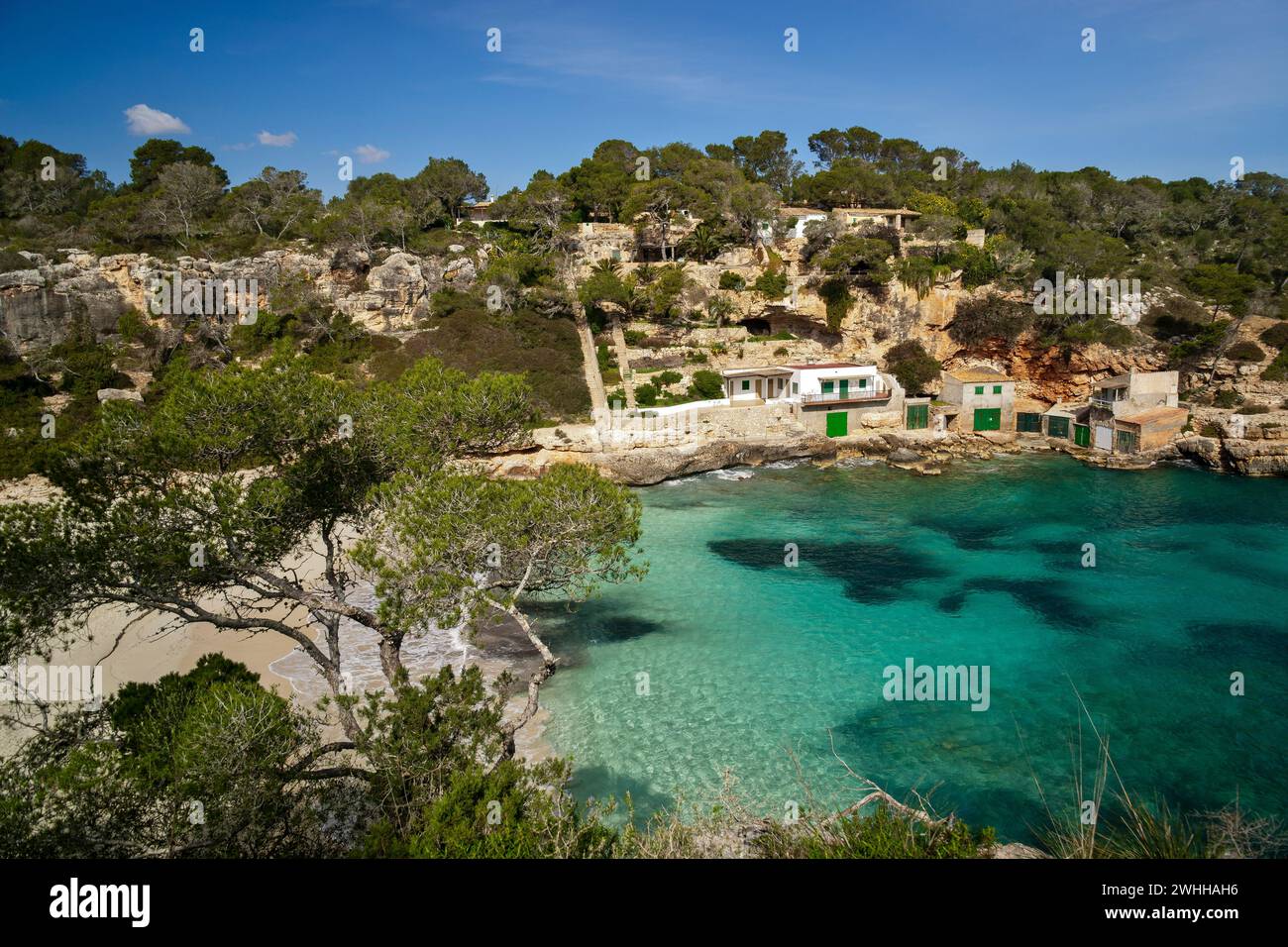 Cala Llombards. Santanyi.Mallorca.Isole Baleari. Spagna. Foto Stock