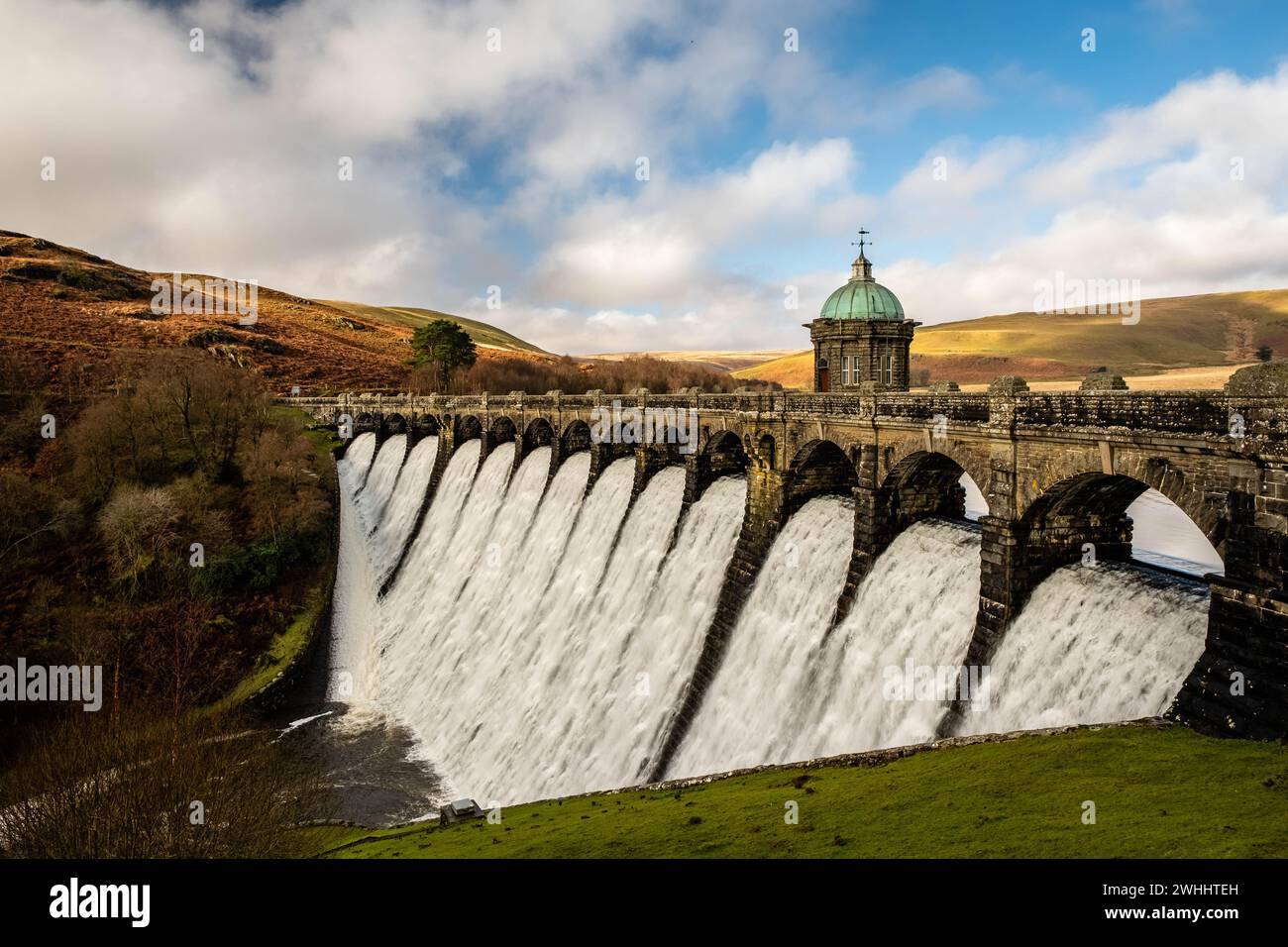 Craig Goch Dam nella valle di Elan Foto Stock