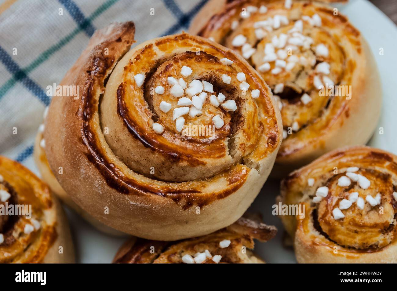 Kanelbulle - involtini svedesi alla cannella Foto Stock