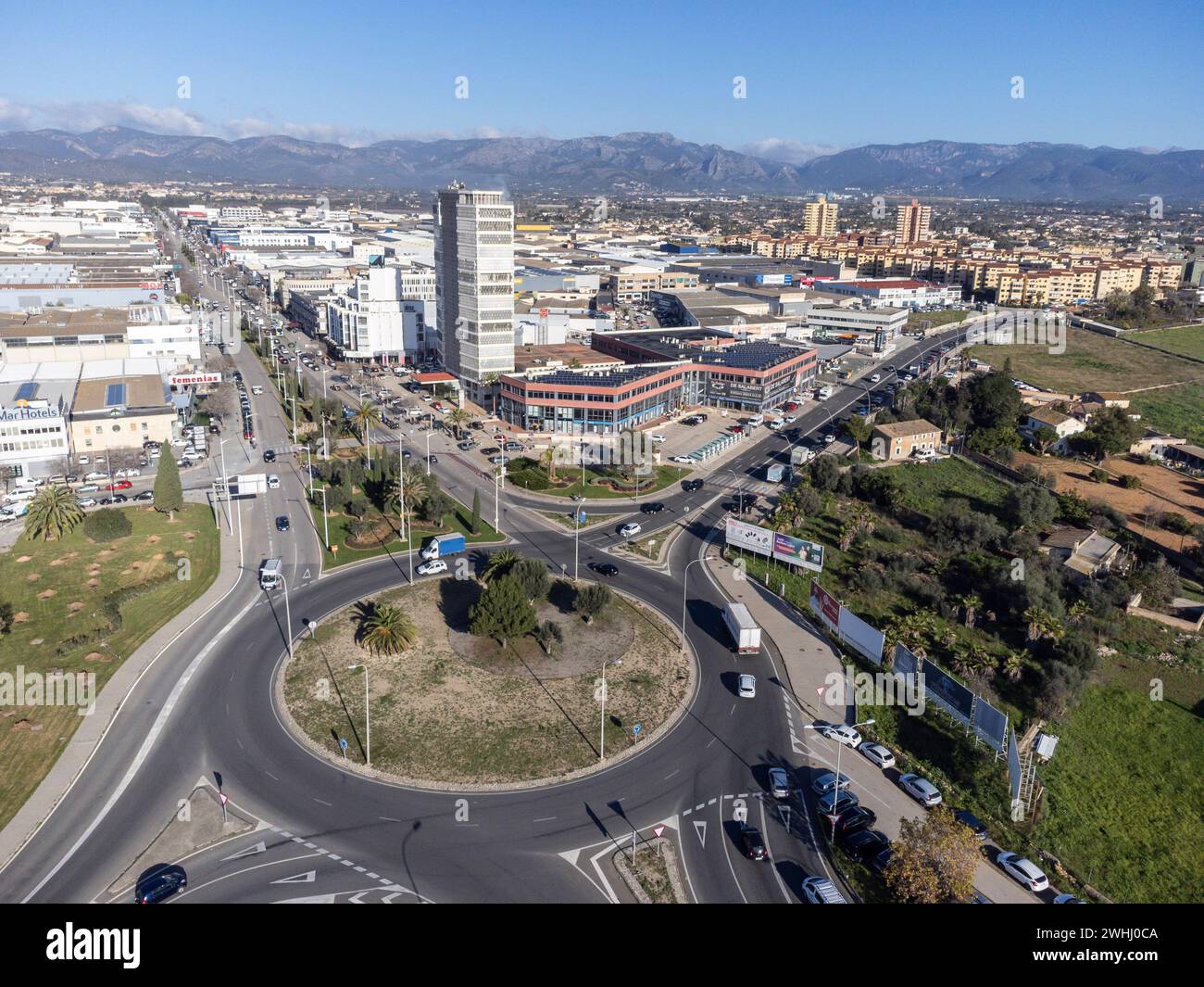 Son CastellÃ³, zona industriale Foto Stock