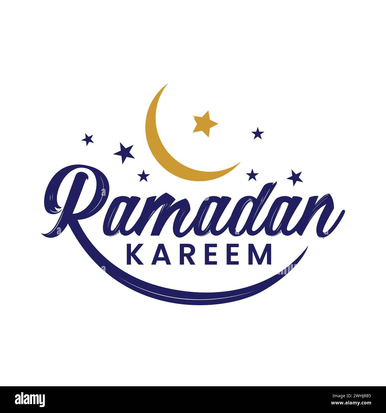 Illustrazione delle lettere vettoriali del biglietto di auguri Ramadan Kareem. Il Ramadan chiamato anche Ramazan, Ramzan, Ramadhan è musulmano in tutto il mondo per un mese di digiuno. RAM Illustrazione Vettoriale
