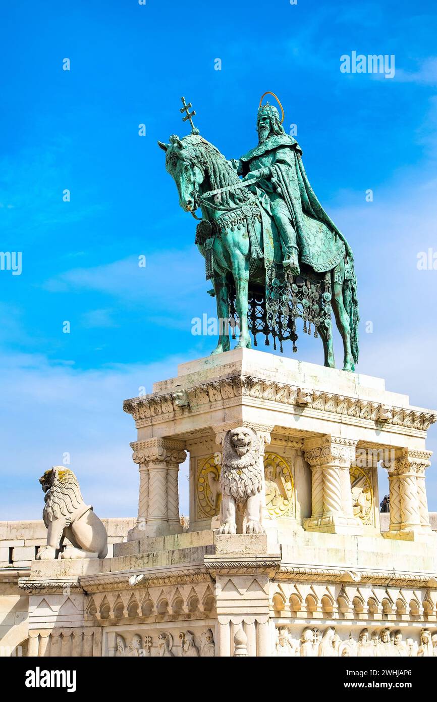 Statua a cavallo, Budapest, Ungheria Foto Stock