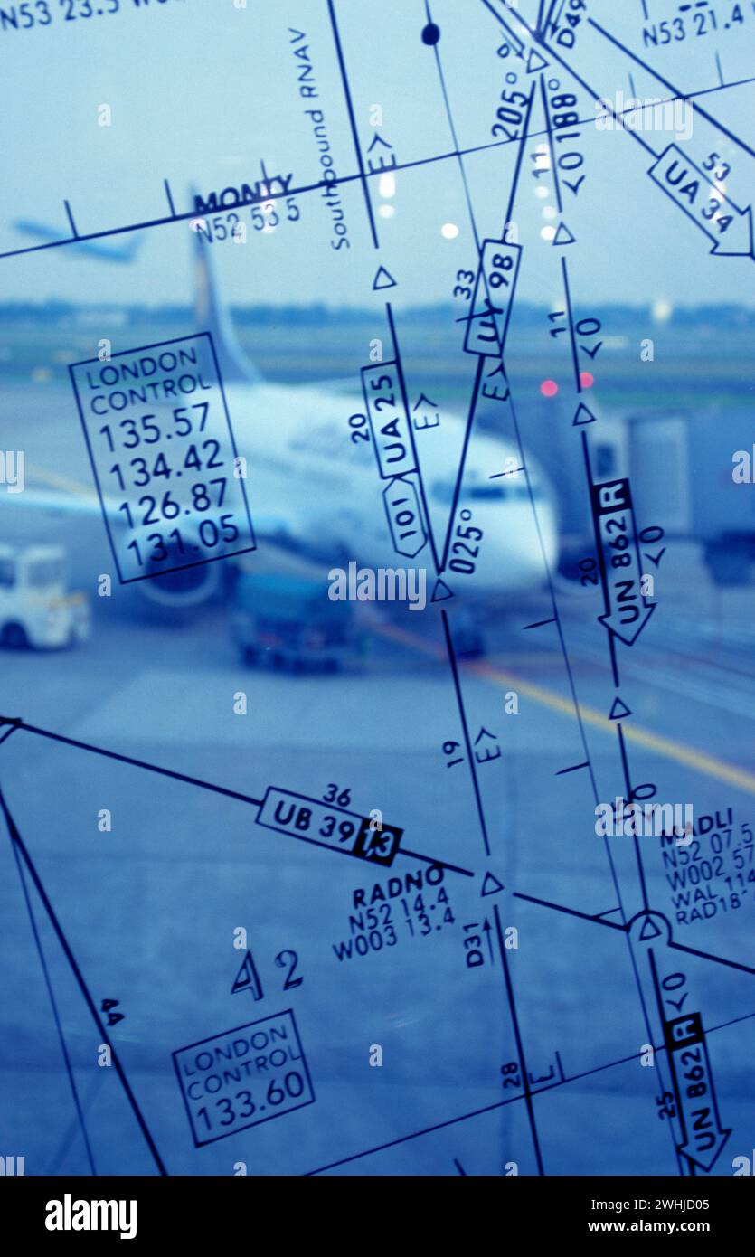 Rotte di volo, aeroporto, aeroporto Foto Stock