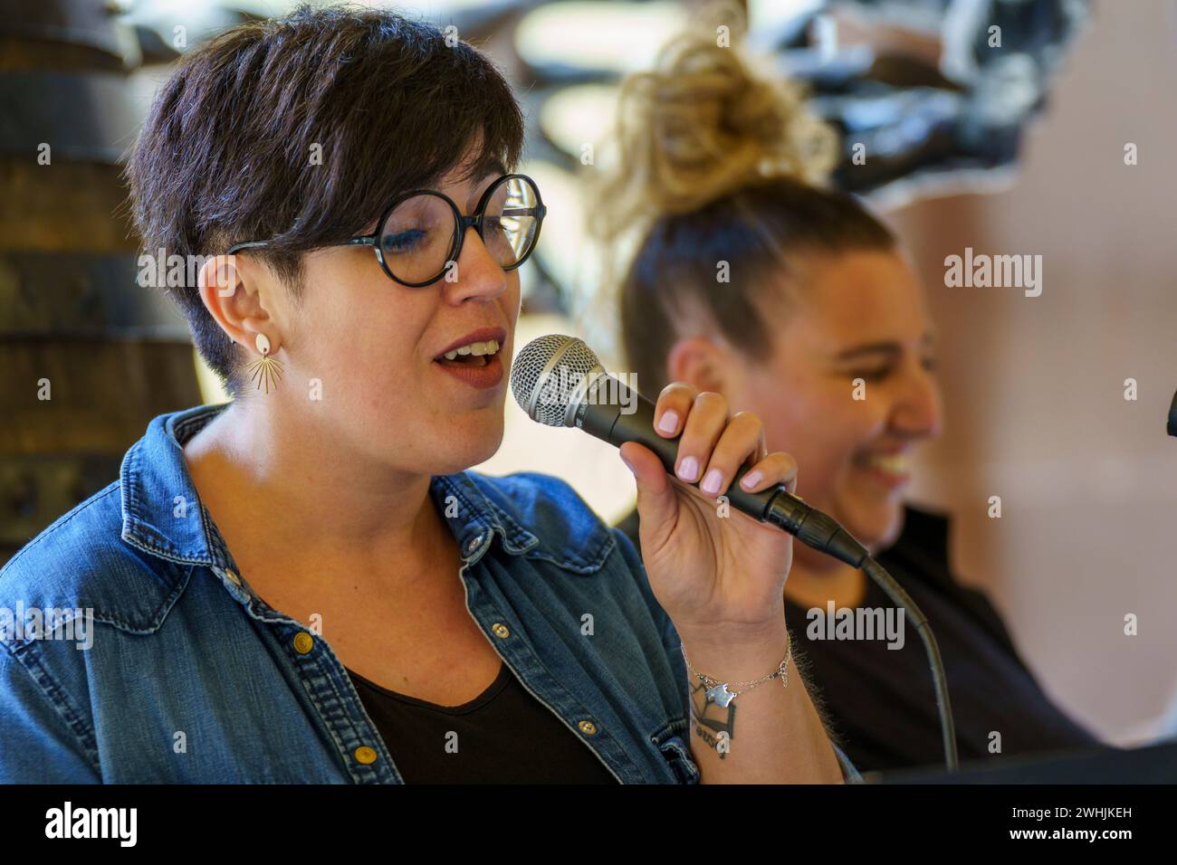 Natalia Tascon i Maria Magdalena Amengual. cantante Foto Stock