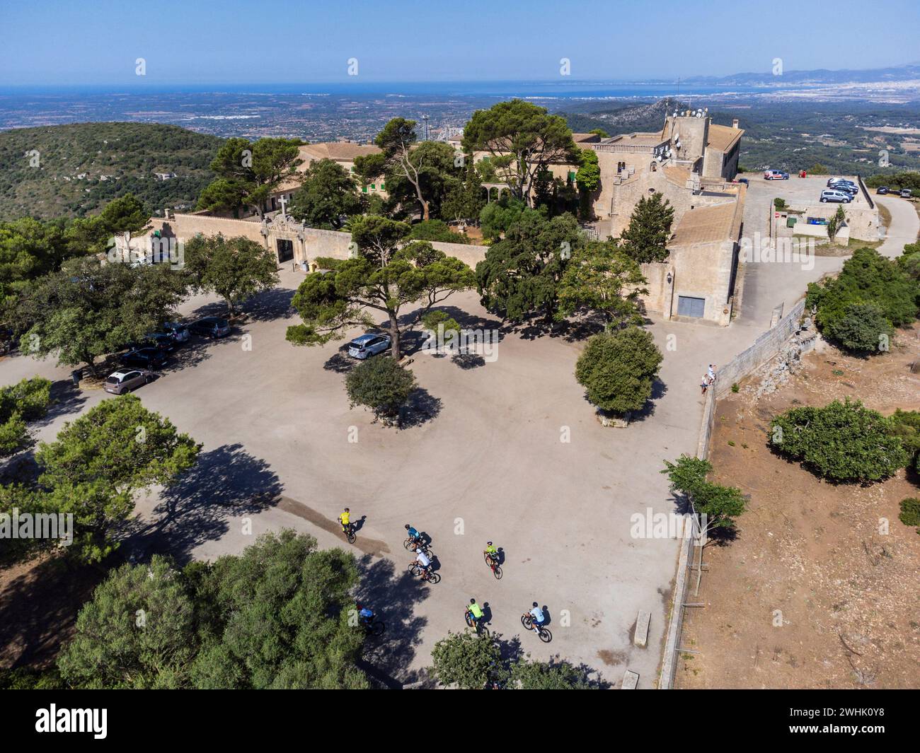 Ciclisti sul Santuario di nostra Signora di cura Foto Stock